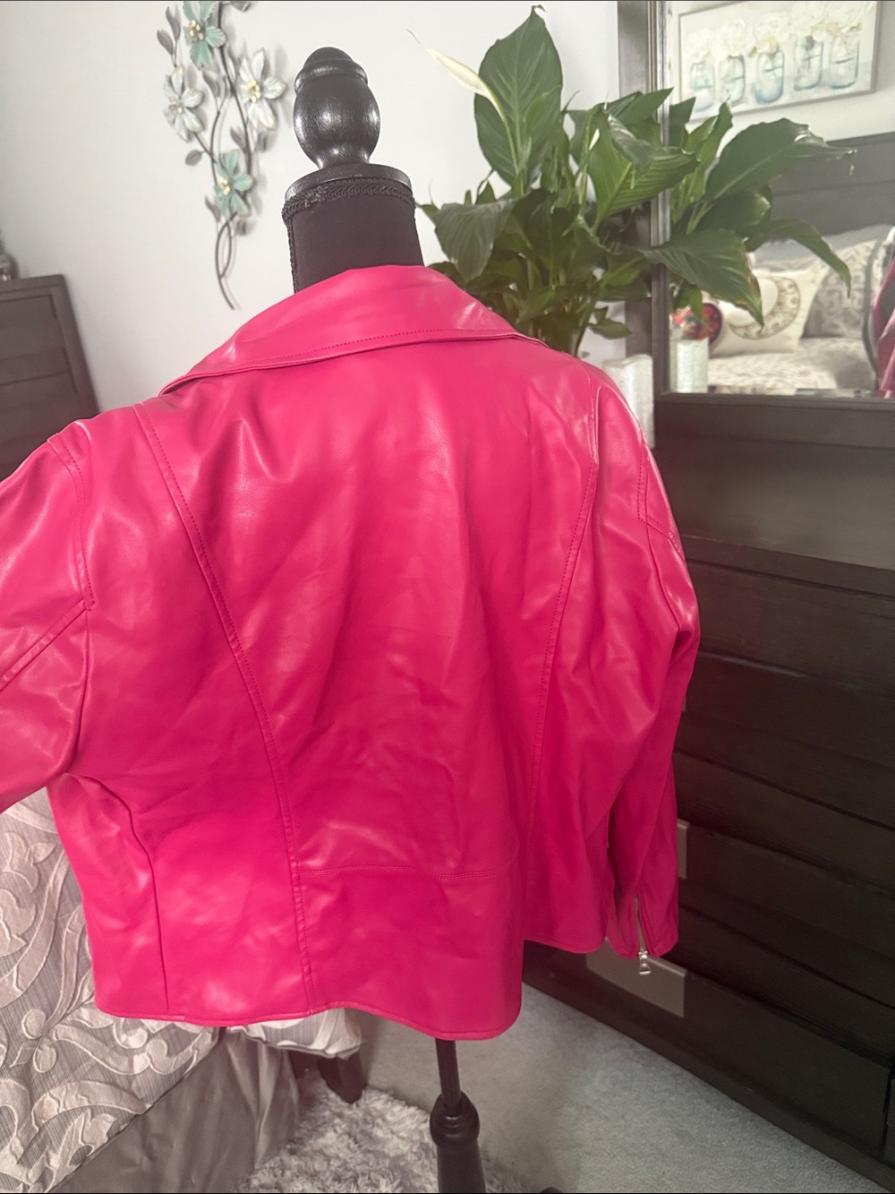 torrid Hot Pink Leather Moto Jacket - Picture 3 of 7